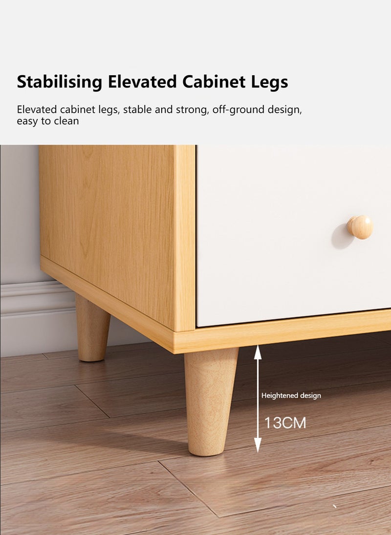 Sharpdo خزانة مطبخ جانبية متعددة الوظائف بسيطة وعصرية مع 3 أبواب و 2 درج للتخزين - Image 3