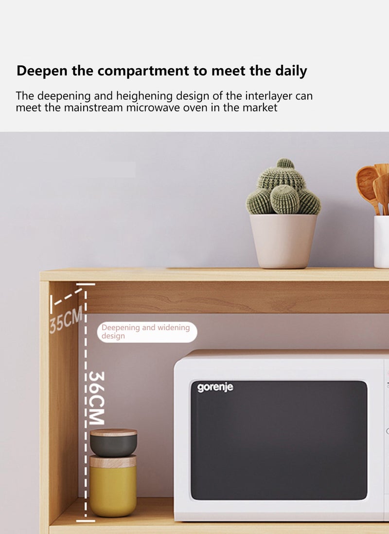 Sharpdo خزانة مطبخ جانبية متعددة الوظائف بسيطة وعصرية مع 3 أبواب و 2 درج للتخزين - Image 2