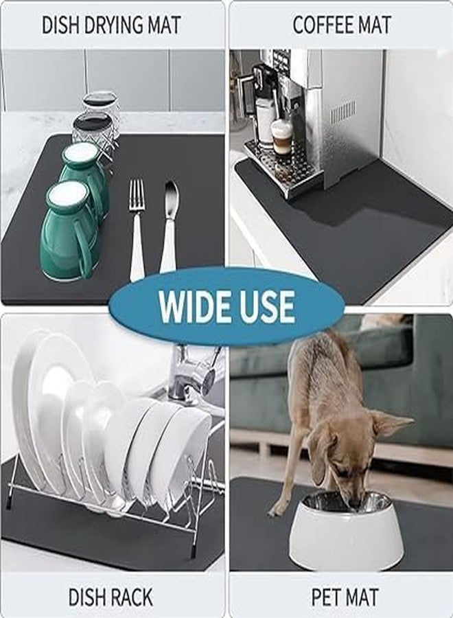 BROOKITCHEN Kitchen Mat for Wet Utensil, Utensil Drying mat, Dish Drying Mat, Water Absorbing mat for Kitchen, Kitchen Super Absorbent Draining mat (60cm X 40cm) (multicolor) (Pack of 1) - Image 5