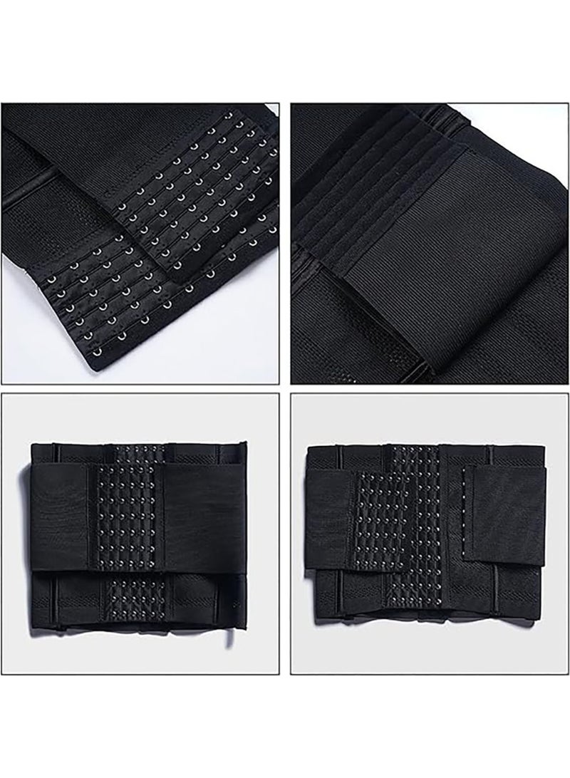 Relex Adjustable Waist Trainer for Women, Slimming Belt with Tummy Sauna Bandage Wrap, With Waist Trimmer Belt Belly Body Shaper Compression Wrap, Plus Size Corset Waist Trainer for Belly Fat Slimming Gym Workout (Black) - Image 5