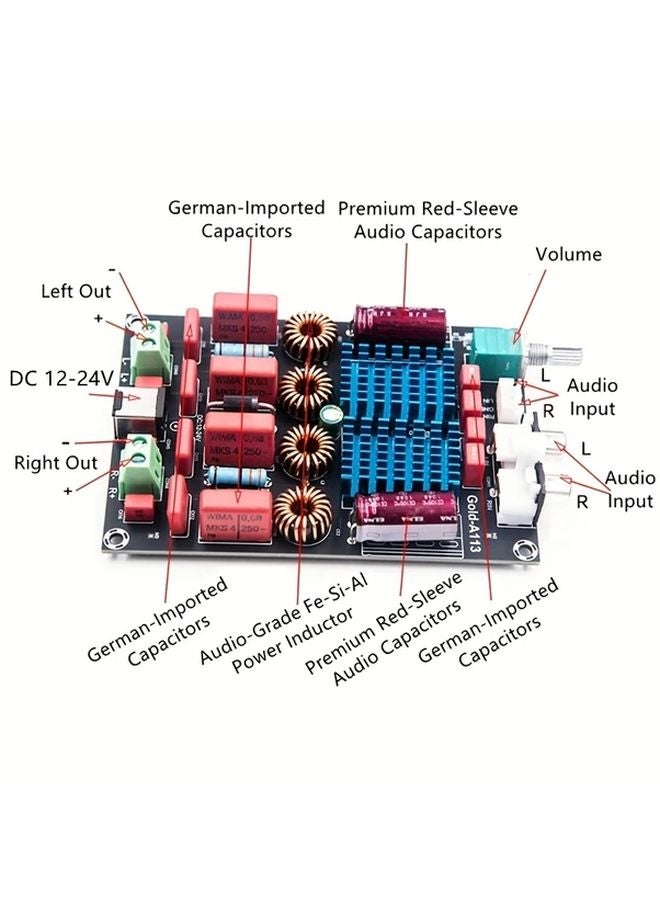 TPA3116 Digital Amplifier Board 2x100W Dual Chip German Japanese Capacitors HIFI - Image 2
