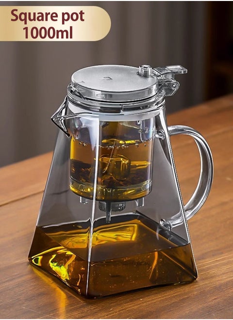 1000ML detachable glass teapot, one click automatic water outlet, high temperature resistant tea separation filter. Tea set that can filter tea leaves can be used as a tea set gift