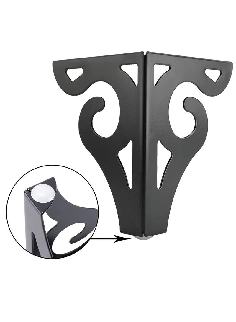 Y&D Furniture Legs, 10cm Heavy Duty Metal Table Legs with Screws, Perfect for Coffee Table, Dining Cabinet and Sofa (Retro Design, Black)  - Image 4