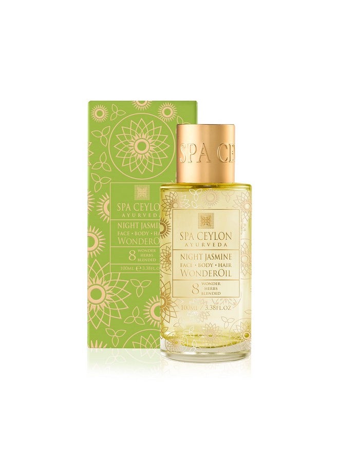 spa ceylon - SPA CEYLON Wonder Oil Night Jasmine | Enriching Moisturizing Body Oil with Ayurvedic Herbs for Skin & Hair Vitality | Vegan & Organic | Non-Greasy - Image 1