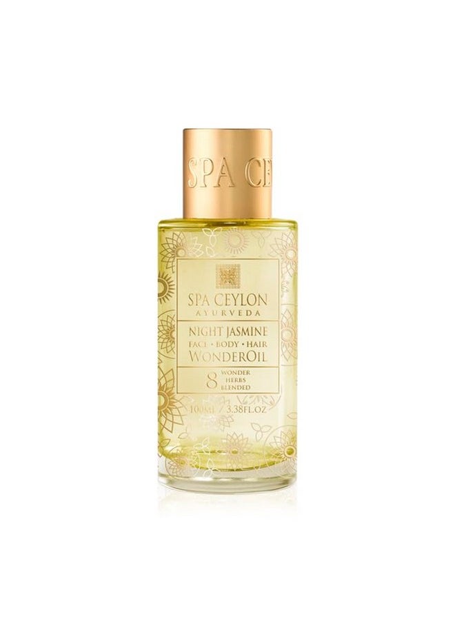 spa ceylon - SPA CEYLON Wonder Oil Night Jasmine | Enriching Moisturizing Body Oil with Ayurvedic Herbs for Skin & Hair Vitality | Vegan & Organic | Non-Greasy - Image 1