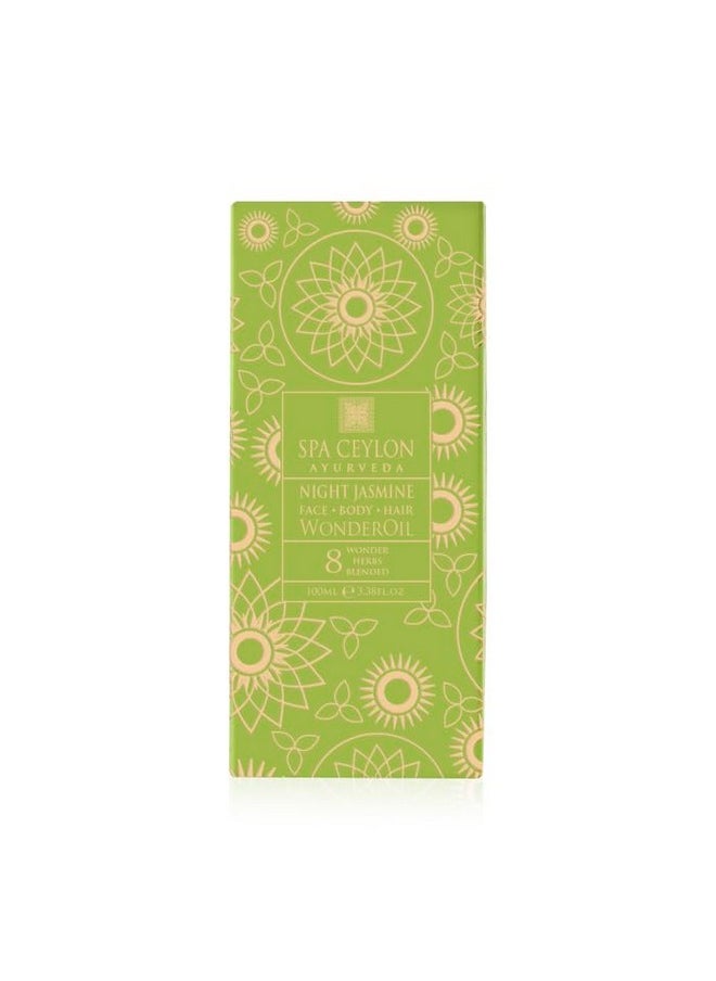 spa ceylon - SPA CEYLON Wonder Oil Night Jasmine | Enriching Moisturizing Body Oil with Ayurvedic Herbs for Skin & Hair Vitality | Vegan & Organic | Non-Greasy - Image 1