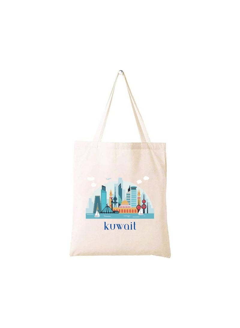PRINTSHOP4ME Kuwait Cotton Bag For National Day-Eco-Friendly Canvas Cotton Tote Bag With Printed For Women-Reusable Bag,Party Gift Idea And Cotton Gift Bag-Perfect For National Day - Image 1