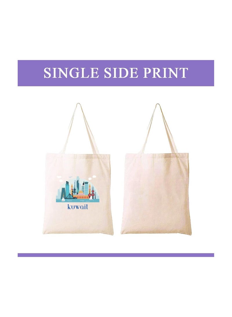 PRINTSHOP4ME Kuwait Cotton Bag For National Day-Eco-Friendly Canvas Cotton Tote Bag With Printed For Women-Reusable Bag,Party Gift Idea And Cotton Gift Bag-Perfect For National Day - Image 2