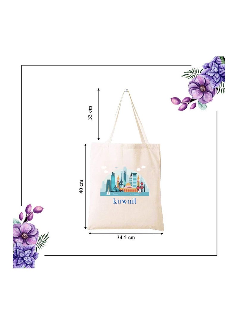 PRINTSHOP4ME Kuwait Cotton Bag For National Day-Eco-Friendly Canvas Cotton Tote Bag With Printed For Women-Reusable Bag,Party Gift Idea And Cotton Gift Bag-Perfect For National Day - Image 3