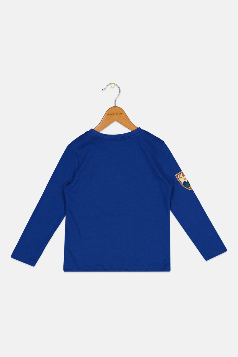 Sinsay Toddlers Boy Crew Neck Long Sleeve Graphic Print T-Shirt, Blue - Image 3