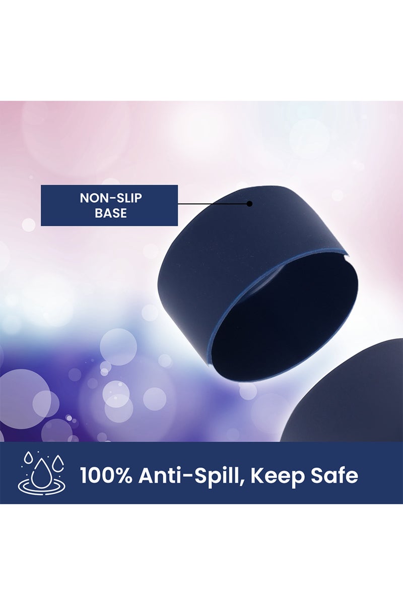 Bamboo Bark 750 ML Insulated Water Bottle with Sipper Lid – Stainless Steel Double Wall Vacuum Flask for Hot & Cold Water Leak-Proof, Reusable Sports Thermos Bottle - (Deep Navy) - Image 5