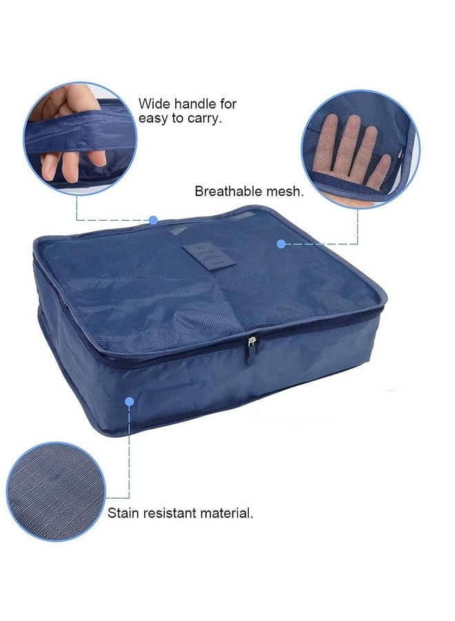 RURIBOSY travel organizer 7 in 1 Travel Laundry Cosmetics Luggage Packing Organizers Set Makeup Bags Organizer Packing Cubes with 6 Cubes, set of 6 (BLUE) - Image 2