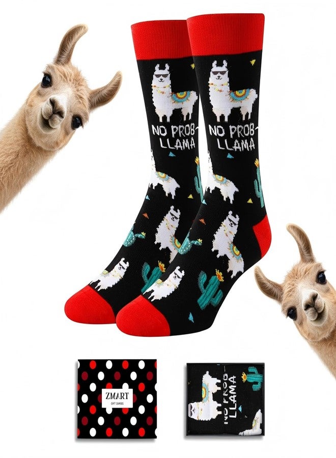 Zmart Funny Llama Lover Gifts - Unique Socks for Men Teens, Llama Stocking, Silly Farm Animal Socks - Image 1