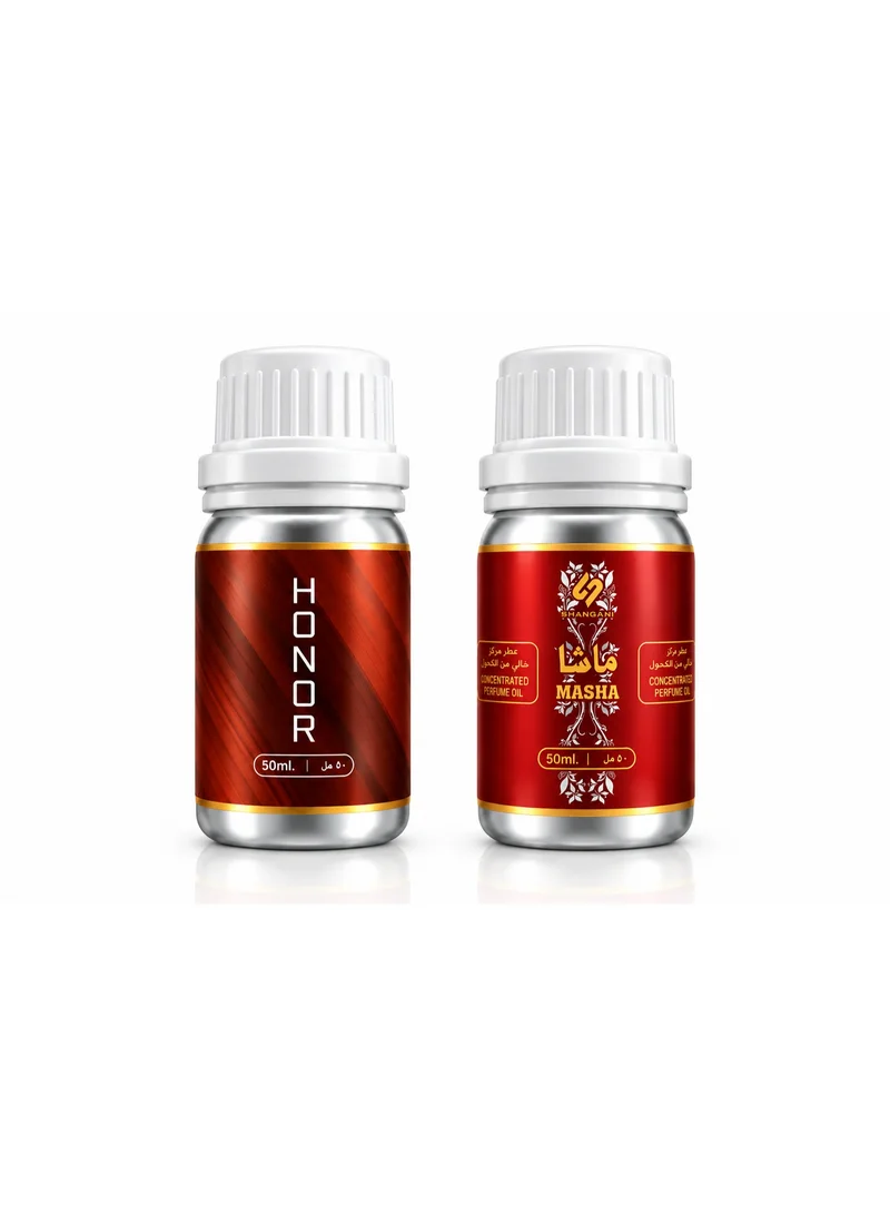 ARD PERFUMES Shangani by Ard Honor & Masha Perfume Oil Combo Pack – 2 x 50ml Concentrated Perfume Oil (CPO), Alcohol-Free Long Lasting Fruity Woody Fragrance Set