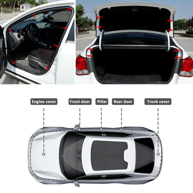IHOTDER Car Door Rubber Seal Strip,Double Layer L Shape Automotive Weather Stripping,Universal Soundproofing Car Door Seal Strip Car Accessories for Car Door,Trunk,Hood (16.4Ft) - Image 5