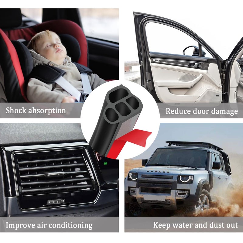 IHOTDER Car Door Rubber Seal Strip,Double Layer L Shape Automotive Weather Stripping,Universal Soundproofing Car Door Seal Strip Car Accessories for Car Door,Trunk,Hood (16.4Ft) - Image 3