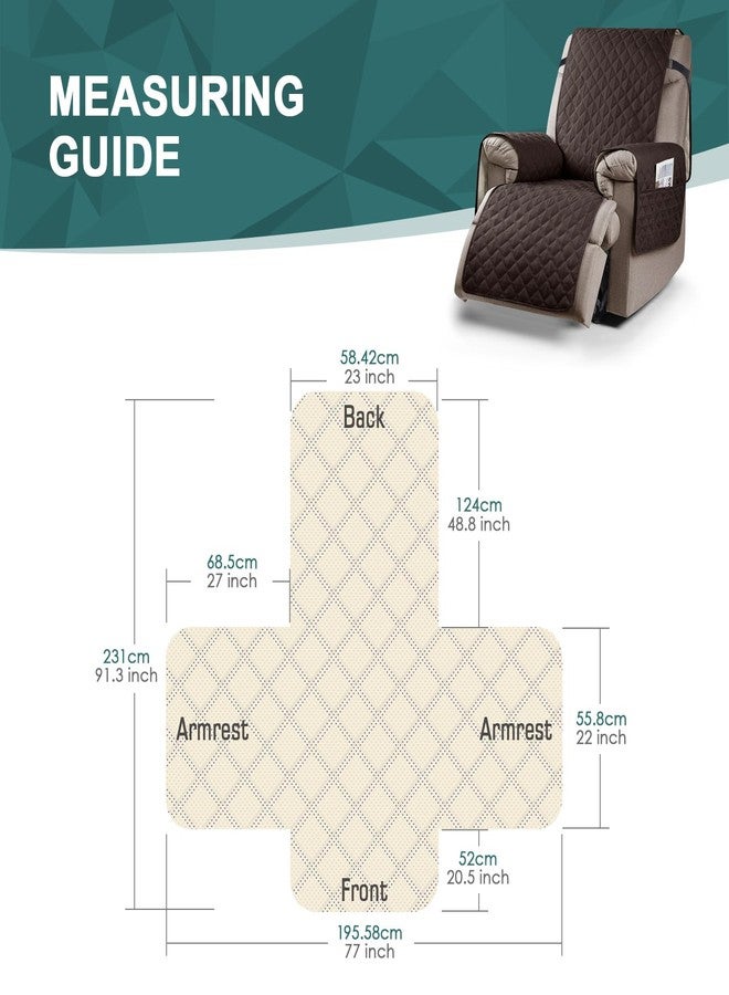 Ruaozz غطاء كرسي استرخاء مقاوم للماء بنسبة 100% من Ruaozz، غطاء مانع للانزلاق لكرسي الاسترخاء، غطاء مقعد قابل للغسل مع أشرطة مطاطية للأطفال والكلاب والحيوانات الأليفة (شوكولاتة، 23 بوصة) - Image 2
