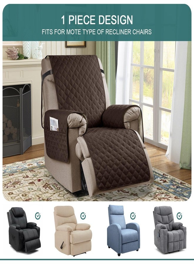 Ruaozz غطاء كرسي استرخاء مقاوم للماء بنسبة 100% من Ruaozz، غطاء مانع للانزلاق لكرسي الاسترخاء، غطاء مقعد قابل للغسل مع أشرطة مطاطية للأطفال والكلاب والحيوانات الأليفة (شوكولاتة، 23 بوصة) - Image 3