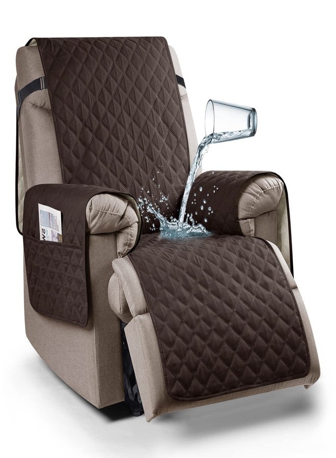 Ruaozz غطاء كرسي استرخاء مقاوم للماء بنسبة 100% من Ruaozz، غطاء مانع للانزلاق لكرسي الاسترخاء، غطاء مقعد قابل للغسل مع أشرطة مطاطية للأطفال والكلاب والحيوانات الأليفة (شوكولاتة، 23 بوصة) - Image 1
