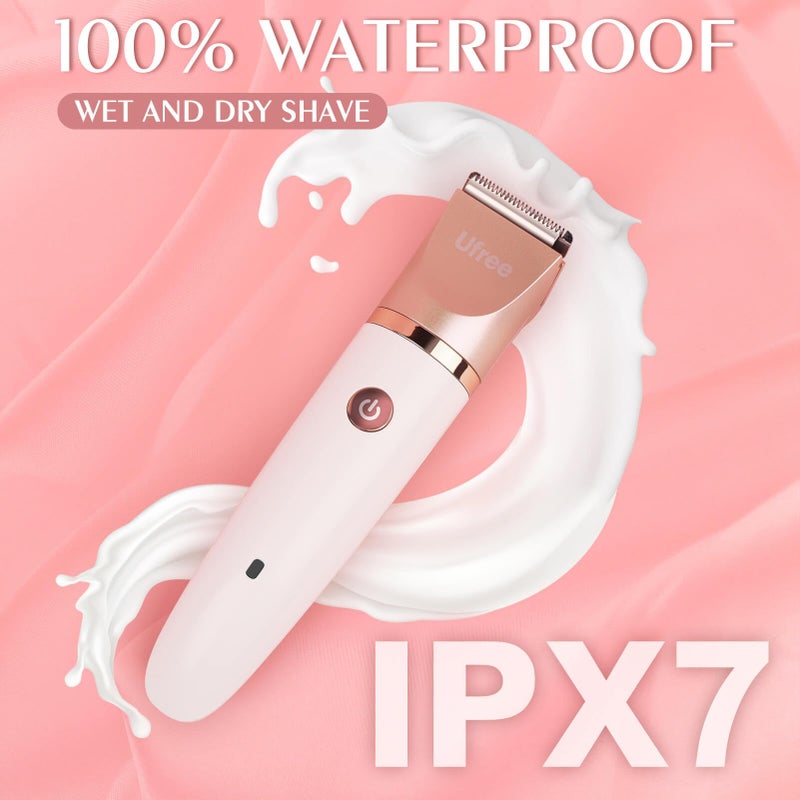 Ufree Electric Shaver for Women Pubic Hair, Electric Razors for Women, Bikini Trimmer for Women Face and Body Hair, Wet & Dry Use Groomer, Hair Trimmer, Birthday Gifts for Women, Gold - Image 5