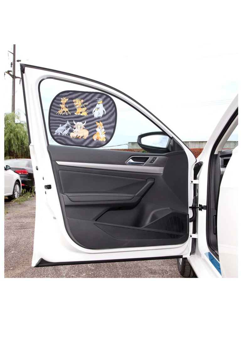 إسكدنيا Car Window Shade, Foldable Car Front Window Sunshade, Car Sun Shade, Block Glare and UV Rays, Lighting and Glare, Protection for Baby and Kids for Side Windows and Rear Windshield Only - Image 4