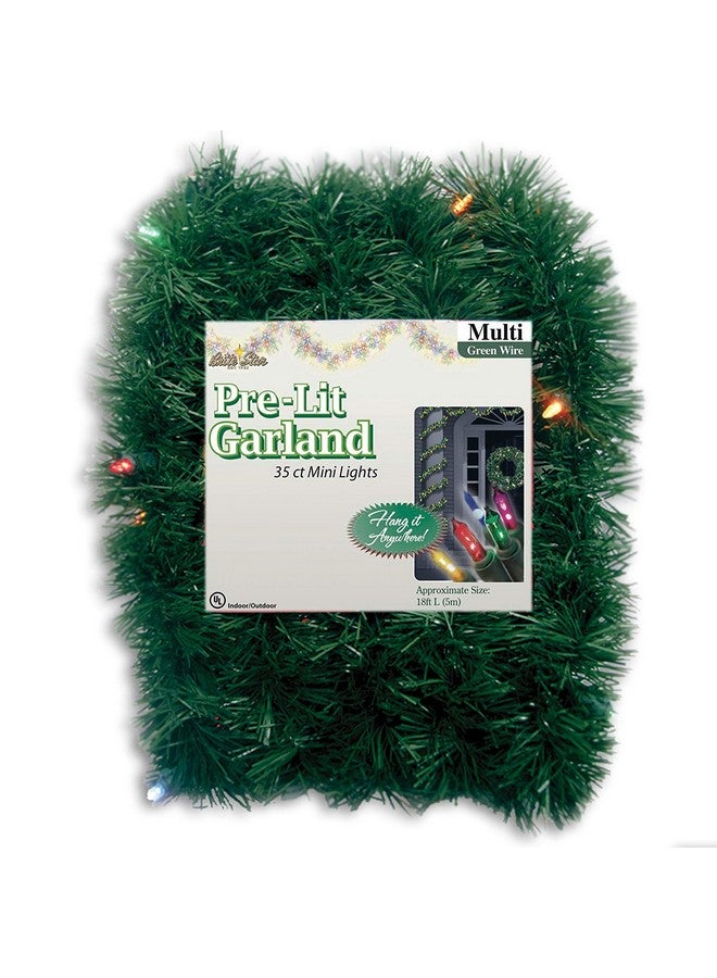 Brite Star 12-Foot Christmas Garland with Multi Lights - Perfect for Indoor or Outdoor Fireplace Mantle Decor, Kitchen Light, or Christmas Decorations Tree - Pre-lit Pine Garland For Holiday - Image 2