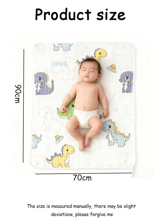 Vinnatsu Baby Waterproof Changing Pad Liners Waterproof and Anti-slip Bed sheet  - Quilted Thicker Ultra Soft Changing Table Cover Liners for Baby Toddler Children Pet and Adults - Durable & Easy to Clean - Dinosaur - 70×90 CM - Image 2