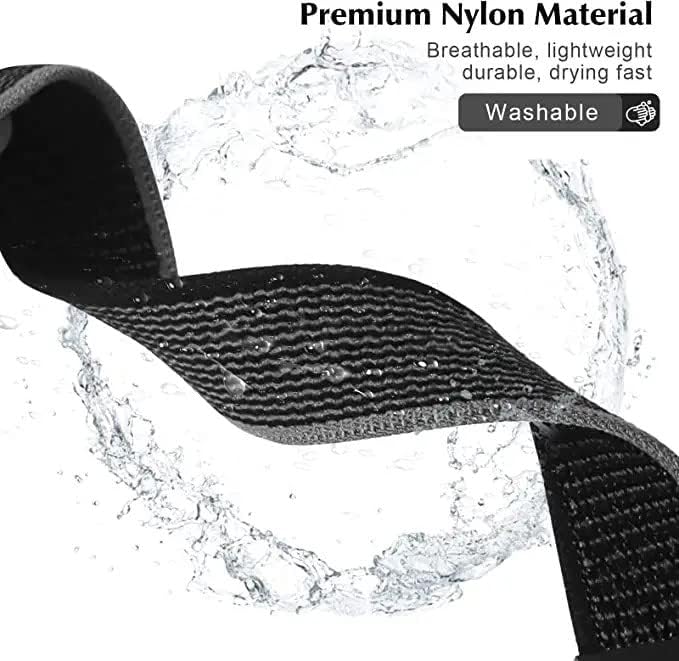 PEFKO 22MM Washable Velcro Trail Loop Bands/Straps - Compatible with Huawei GT2(46mm), Honor Magic Watch 2(46mm), Fireboltt Rage, Fireboltt Phoenix - Black & Grey, 22MM Trail - Image 4