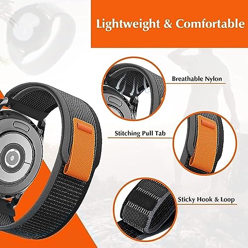 PEFKO 22MM Washable Velcro Trail Loop Bands/Straps - Compatible with Huawei GT2(46mm), Honor Magic Watch 2(46mm), Fireboltt Rage, Fireboltt Phoenix - Black & Grey, 22MM Trail - Image 5