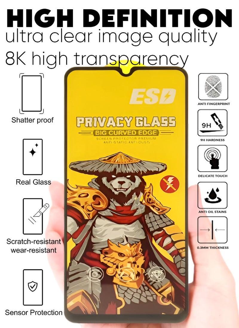 ESD Tempered Dustproof Privacy Glass Screen Protector Compatible For Samsung Galaxy F14 - Image 5