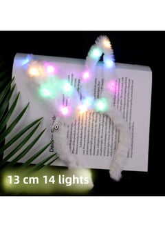 Generic Cute Luminous Plush Rabbit Ears Headband 14 Light Girl Flash Headband Push Scan Code Small Gift Party Activities-Specifications:14 Lamp Plush Rabbit Ears Rose Red  - Image 5