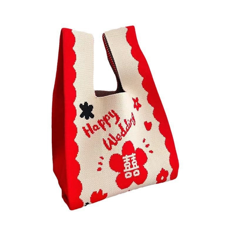 Wedding Accompanying Gift Bag Fashion Tote Bag Large Capacity Handbag Bucket Bag Korean Internet Popular Fly-Woven Bag Women'S Bag - Image 5