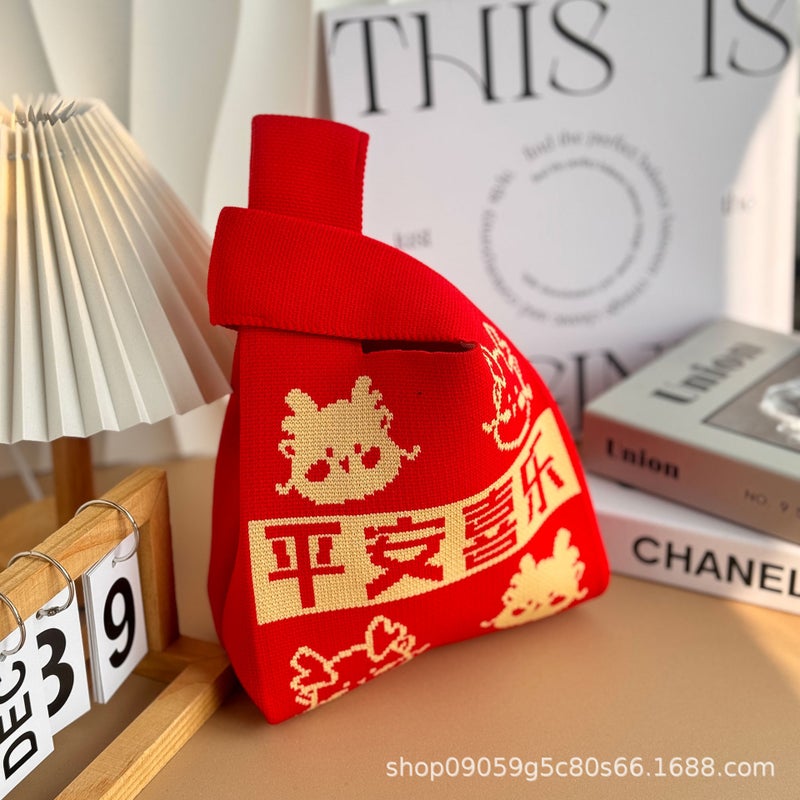 Wedding Accompanying Gift Bag Fashion Tote Bag Large Capacity Handbag Bucket Bag Korean Internet Popular Fly-Woven Bag Women'S Bag - Image 4
