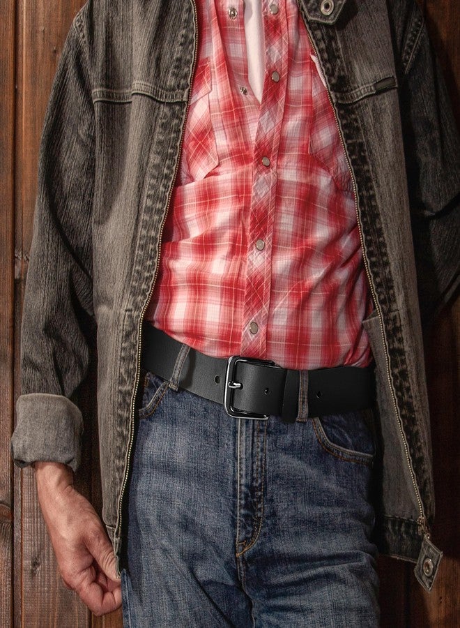 Wrangler Men’s Full Grain Genuine Leather 35mm Thick Casual Belt for Jeans, Pants - Black, 38 - Image 4