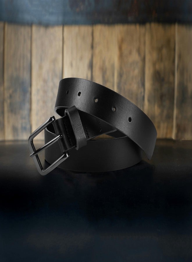 Wrangler Men’s Full Grain Genuine Leather 35mm Thick Casual Belt for Jeans, Pants - Black, 38 - Image 5