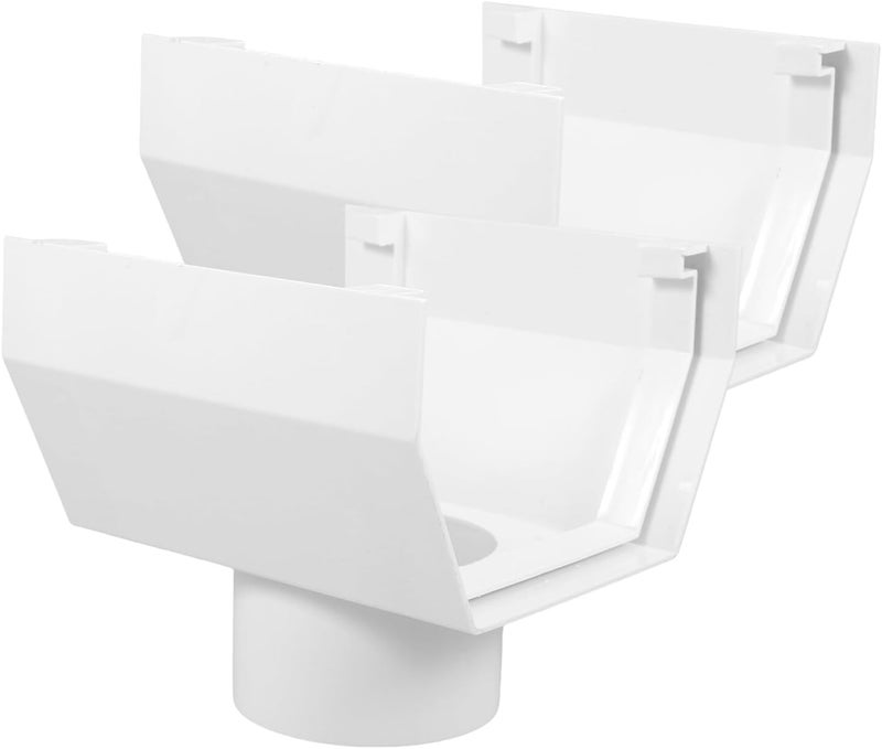 2pcs Outdoor Downspout Drain Connector PVC Roof Gutter Adapter Rainwater Drainage Accessory for Home Gutter Protection and Water Flow Management - Image 1