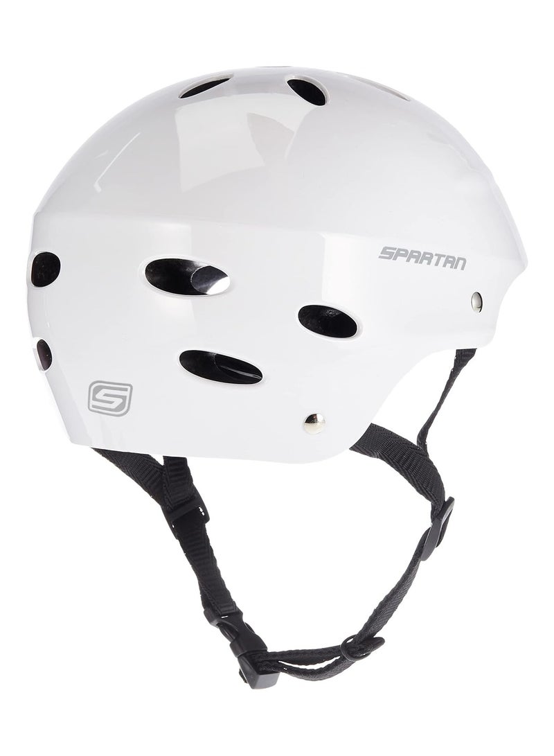 Spartan Adult Helmet Lightweight Construction with Ventilation, Adjustable Strap Fit System, Impact-Resistant ABS Outer Shell with EPS Foam Core, Protective Cycling Helmet, White, Size Large 58-62cm | SP-HL-9002 - Image 2