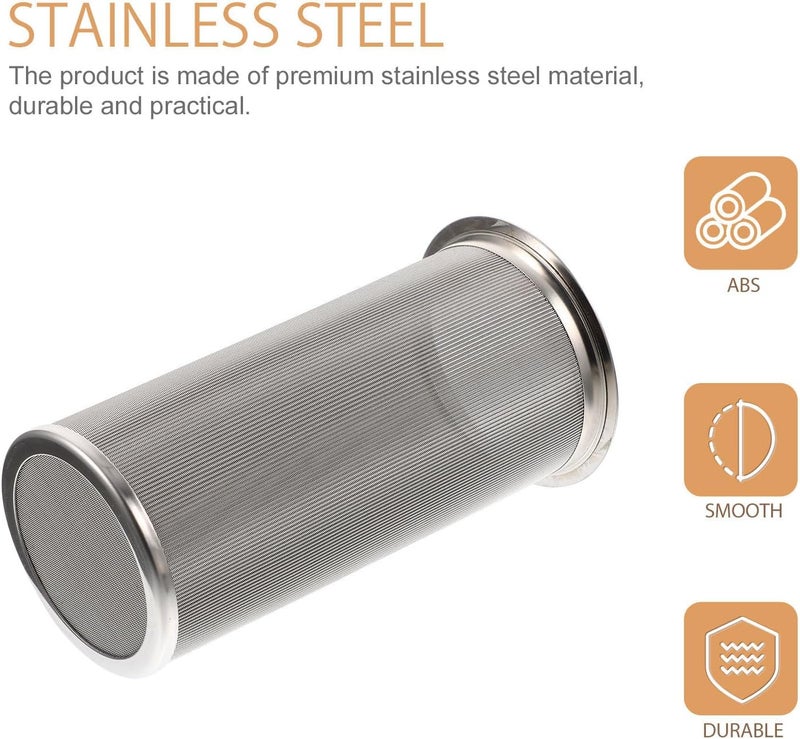 Abaodam Reusable Cold Brew Coffee Filter Tube 8.1x15cm Thickened Stainless Steel Infuser Multi-function Coffee Maker Accessory for Mason Jars and Cold Brew Brewing - Image 3