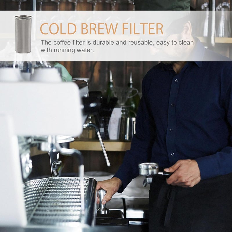Abaodam Reusable Cold Brew Coffee Filter Tube 8.1x15cm Thickened Stainless Steel Infuser Multi-function Coffee Maker Accessory for Mason Jars and Cold Brew Brewing - Image 5