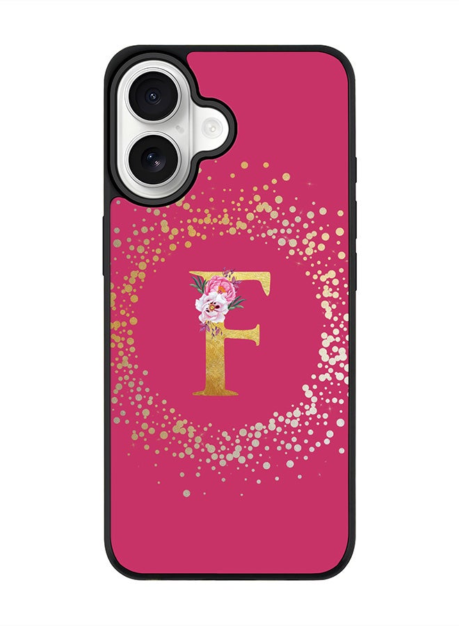 Stylizedd iPhone 17 Case, [Compatible with MagSafe] Slim Magnetic cover Phone Case iPhone 17 -Custom Monogram Floral - F ( Deep Pink ) - Image 1