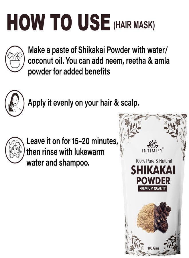 INTIMIFY مسحوق شيكاكاي من إنتيميفاي لنمو الشعر | يمكن استخدامه لعلاج قشرة الرأس، وللوجه، والعناية بالبشرة، والشامبو، وغسول الشعر 200 غرام (عبوة من قطعتين) - Image 5