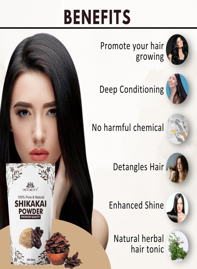 INTIMIFY مسحوق شيكاكاي من إنتيميفاي لنمو الشعر | يمكن استخدامه لعلاج قشرة الرأس، وللوجه، والعناية بالبشرة، والشامبو، وغسول الشعر 200 غرام (عبوة من قطعتين) - Image 3