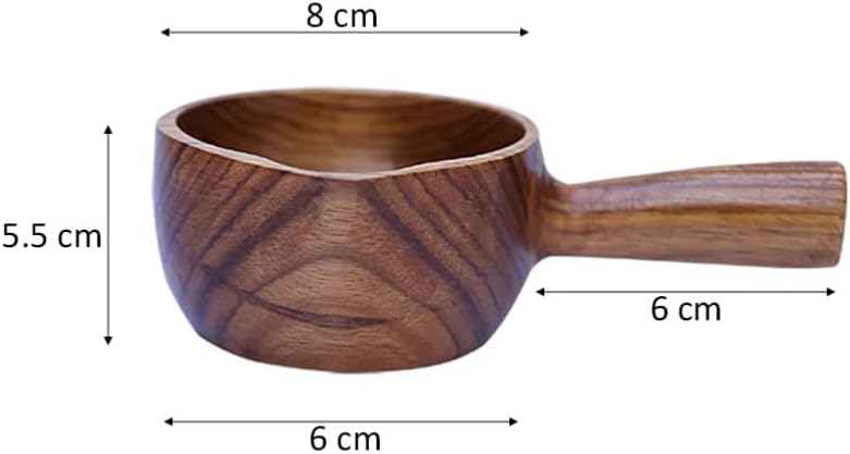Water Bailer Scoop Wooden Dipper Spoon Bath Rinse Cup Wooden Scoop Ladle Japanese Style Water Ladle Dipper Bath Scoop Cup for Water Sauna Garden Tea Wood Water Scoop Wooden Ladle Rinse Ladle - Image 4
