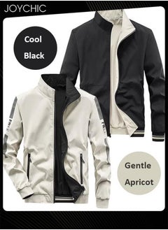 Solid Pattern Spring and Autumn Men Reversible Jacket Hooded Casual Sports Windproof Zipper Coat Outdoor - pzsku/Z7BF9A72523811F7E663BZ/45/_/1730097122/ad665565-5bd6-4d24-9f34-95bcc8e59ec9