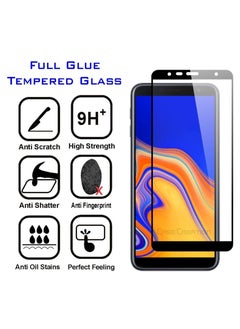 تيمبرد غلاس واقي شاشة بحواف سوداء من الزجاج المقوى 9D متوافق مع هاتف Samsung Galaxy J4 Plus  - Image 4