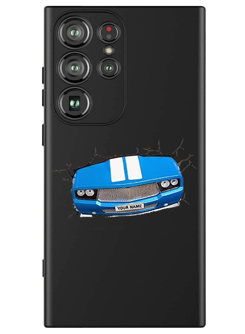 Theodor Protective Slim Fit Case Liquid Silicone Cover with Full Body Protection Anti-Scratch Shockproof Case For Samsung Galaxy S24 Ultra (Black) - Car-01 - Image 1