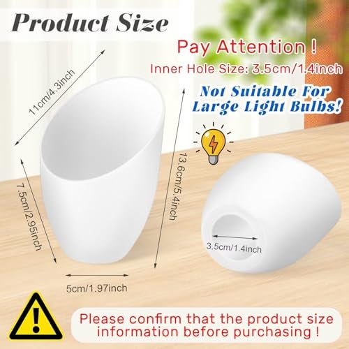 Cositina 5 Pieces Plastic Lamp Shade Replacement Horseshoe Lampshade Cover White Floor Lamp Light Covers for Multi-Head Stand Up Lamp Pendant SMALL LIGHT BULB - 1.4inch/35mm - Image 2