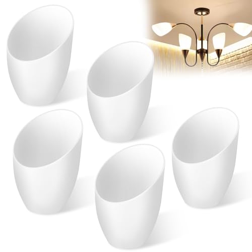 Cositina 5 Pieces Plastic Lamp Shade Replacement Horseshoe Lampshade Cover White Floor Lamp Light Covers for Multi-Head Stand Up Lamp Pendant SMALL LIGHT BULB - 1.4inch/35mm - Image 1