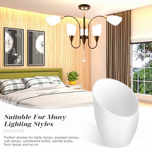 Cositina 5 Pieces Plastic Lamp Shade Replacement Horseshoe Lampshade Cover White Floor Lamp Light Covers for Multi-Head Stand Up Lamp Pendant SMALL LIGHT BULB - 1.4inch/35mm - Image 4