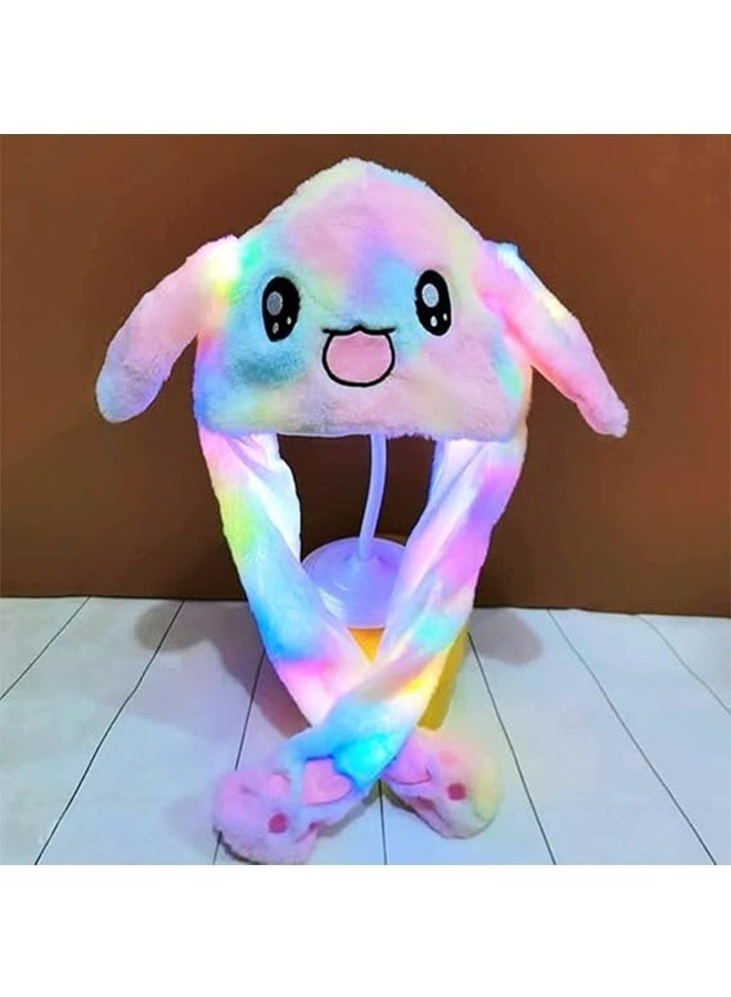 قبعة أرنب قطيفة مضيئة بتقنية LED مع آذان متحركة، قبعة أرنب مضيئة لطيفة ومضحكة للنساء والفتيات، إكسسوار مثالي لحفلات التنكر والمهرجانات. - Image 3